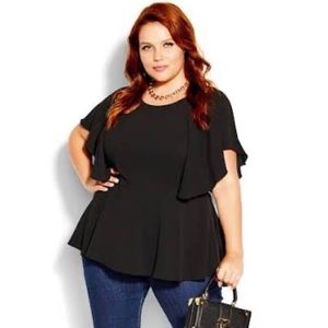 City chic black blouse